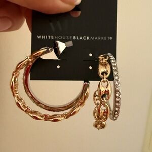 White House Black Market Braided Gold Earrings